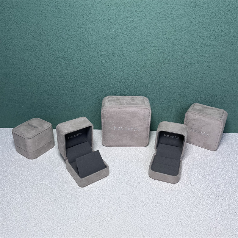 Custom Luxury Double Color High End Suede Packaging Box for Ring Earring Pendant Bangle Bracelet Necklace Jewelry Watch