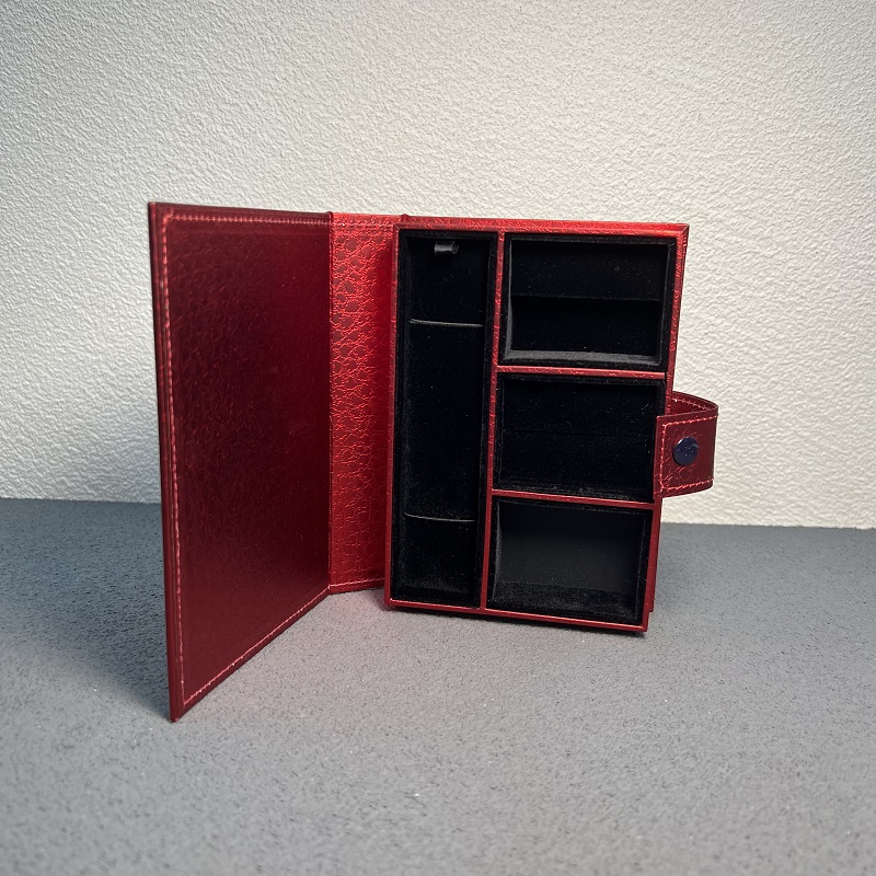 PU Booket Jewelry Box for Ring Earring Pendant Necklace Set