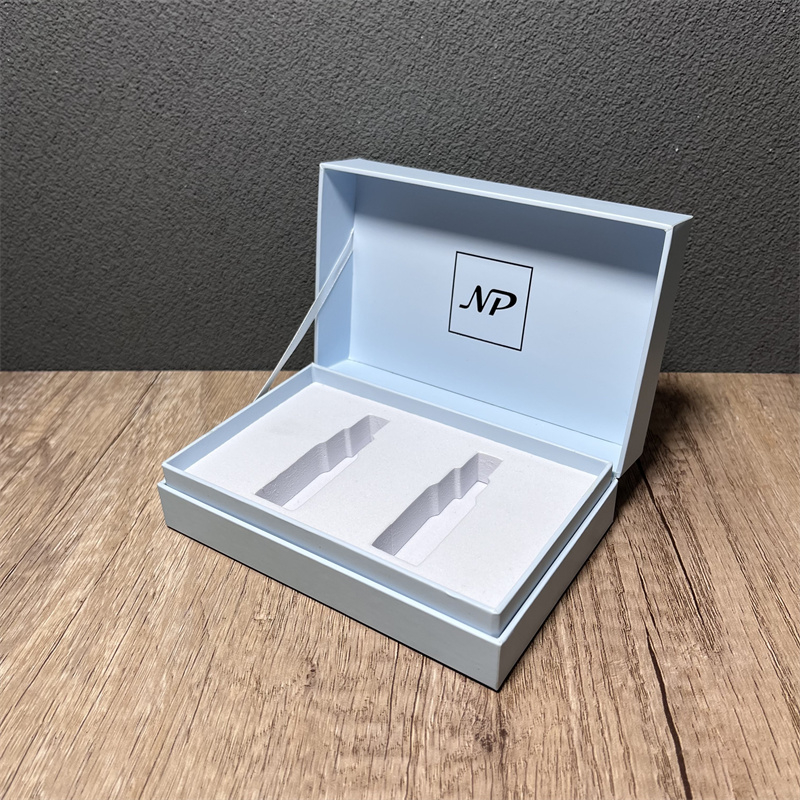 Manufacturer Paper Gift Box Clamshell with EVA Insert Cut Ribbon Joint