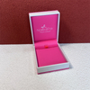 Customized Plastic Square Pink Jewellery Box with PU
