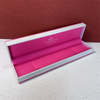 Customized Plastic Square Pink Jewellery Box with PU