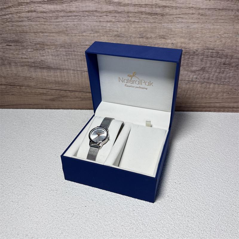 High Quality Blue Special Touch Paper Packaging Box for Watch