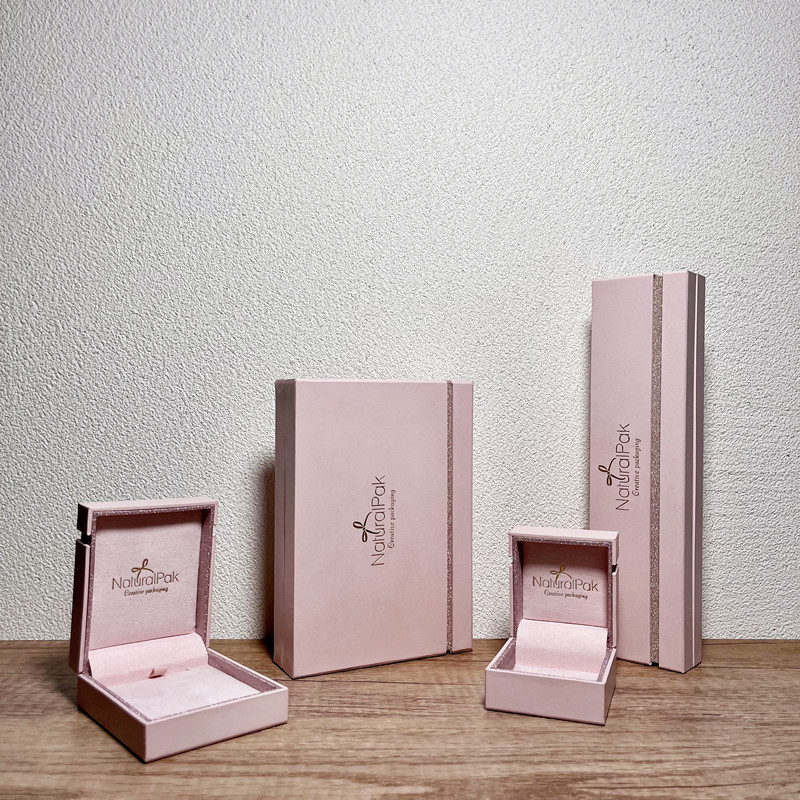 Fashion Custom Logo Pink Leatherette Paper Wooden Storage Box