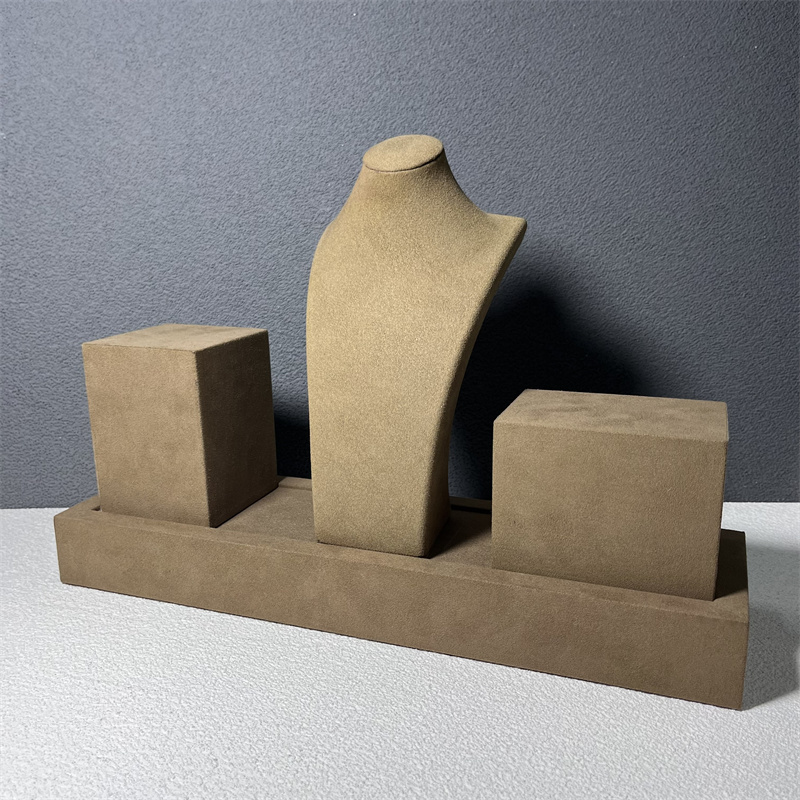 Custom Coffee Microfiber Necklace Jewelry Stand Display