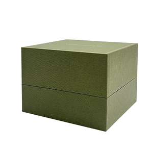 Olive Leatherette Wrapped Watch Packaging Box with Platform Pillow