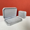 Grey Octagon Jewelry Box with Microfabric for Ring