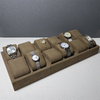 Watch Tray Stand Display Wooden Suede Wrapped