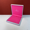 Customized Plastic Square Pink Jewellery Box with PU