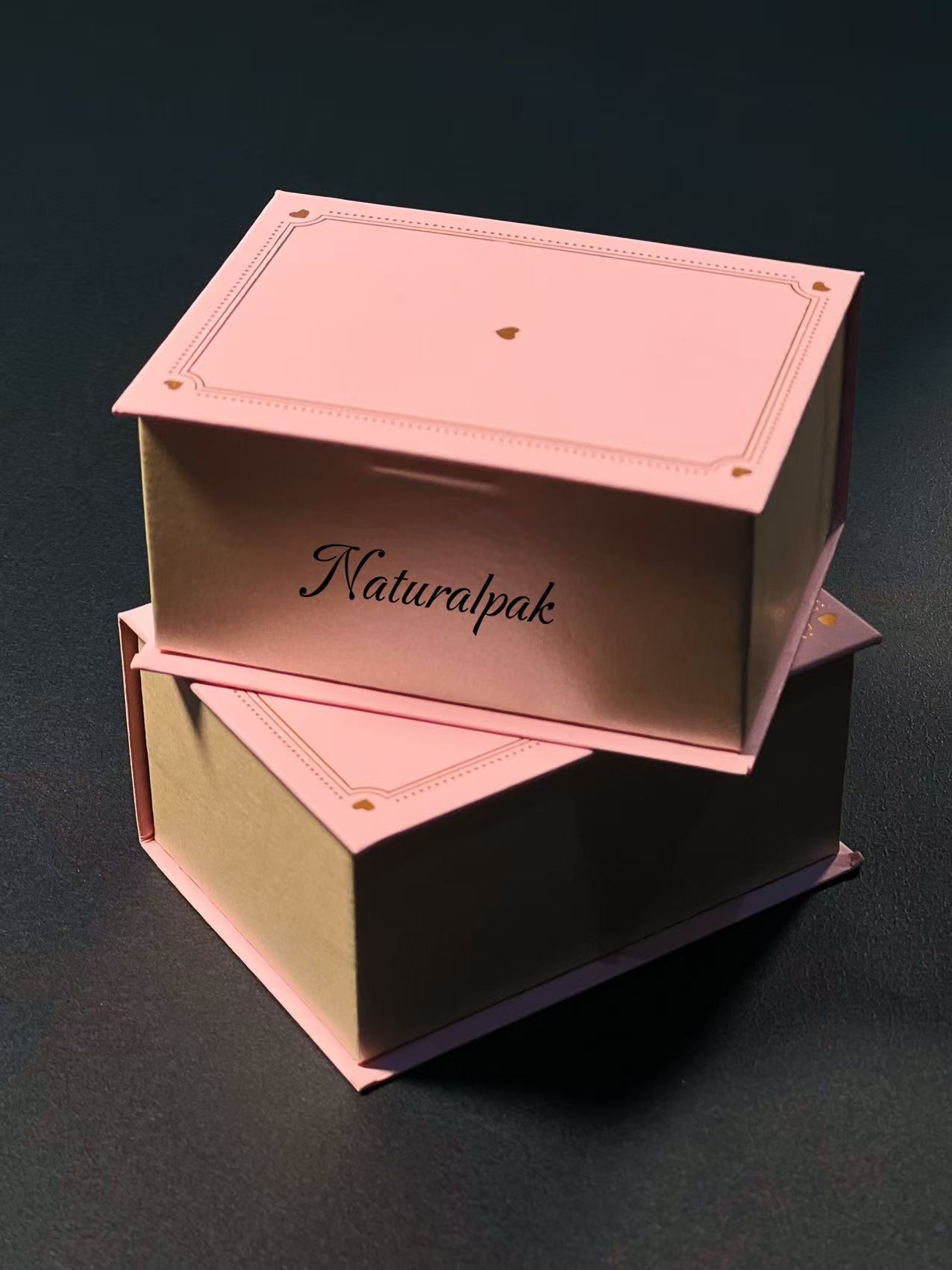 Luxury Craft Small Pink Jewelry Packaging Cardboard Strap Book Box