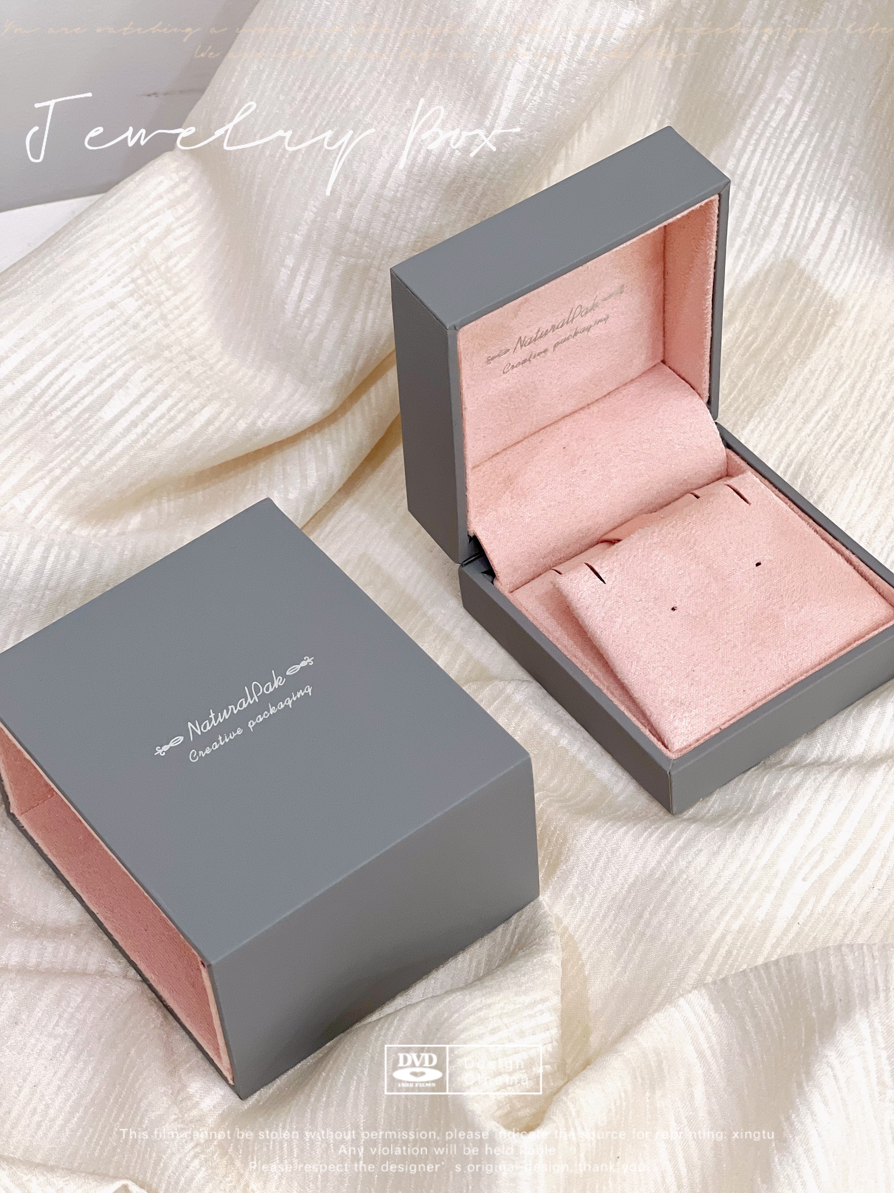 Luxury Custom Logo Paper Jewelry Box Soft Velvet Insert Ring Pendant Packaging Gift Box